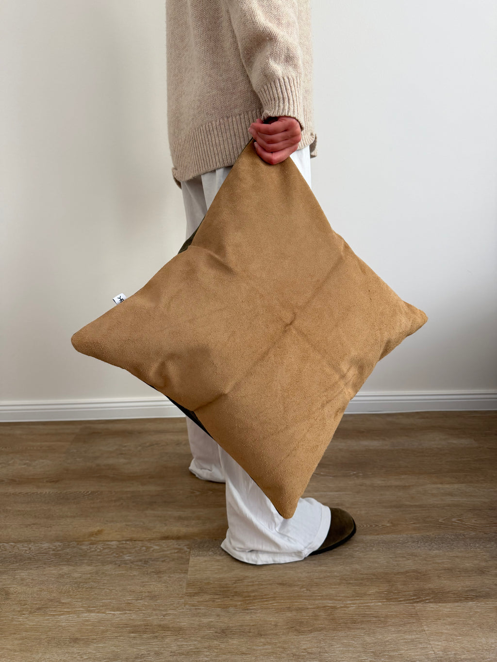 1of1 Ecru Leather Pillow