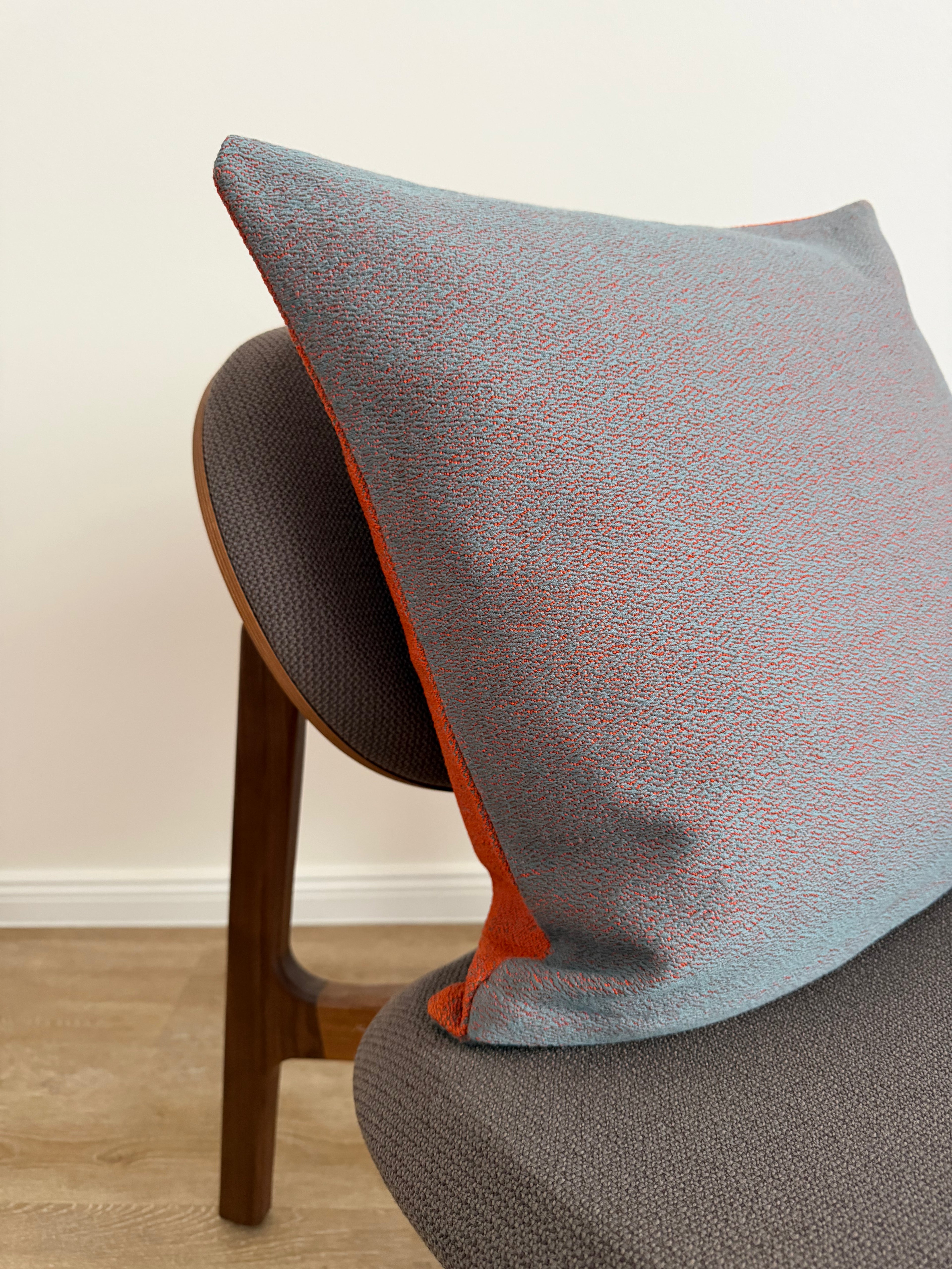 1of1 Orange and Grey Pillow
