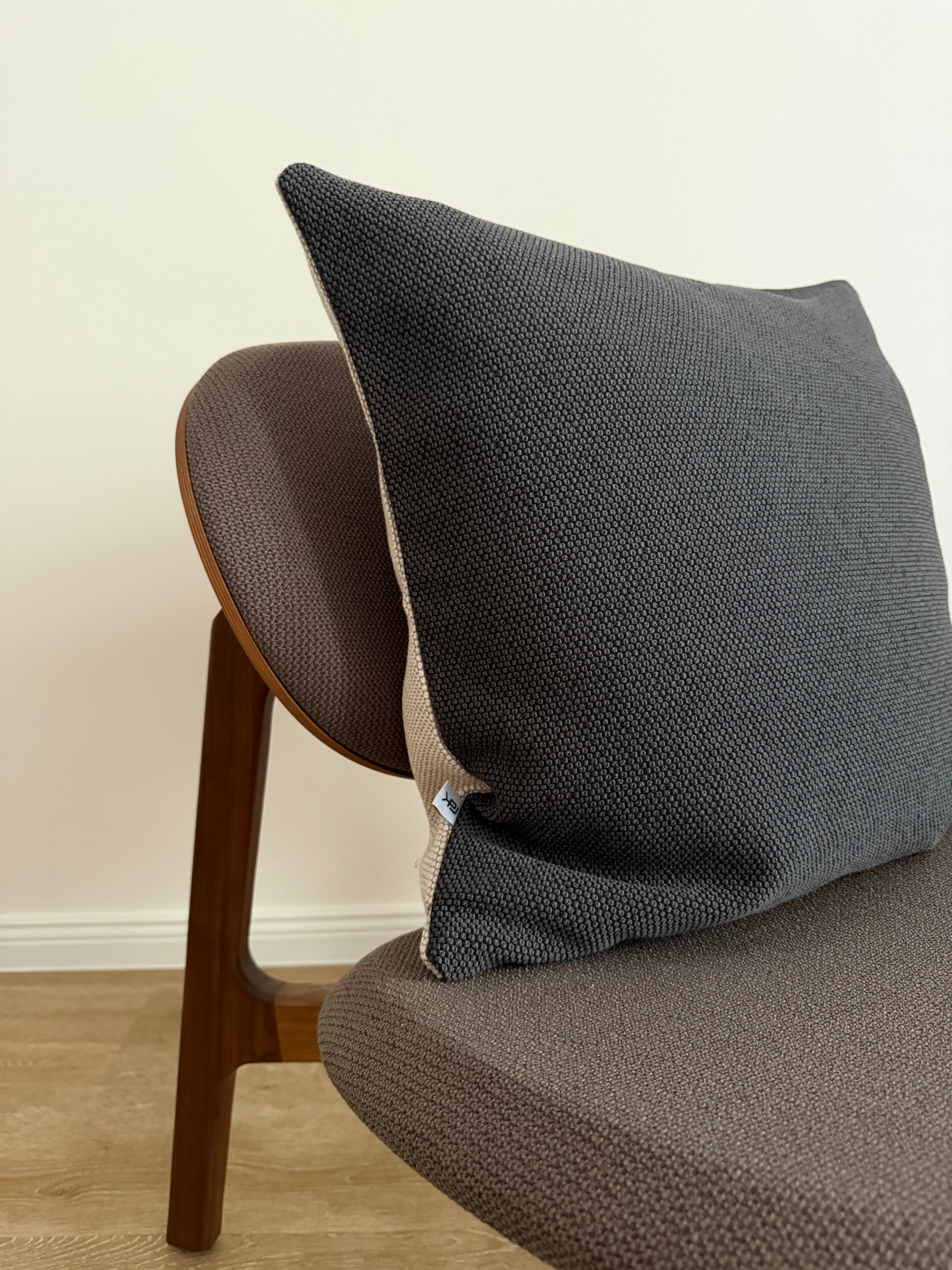 1of1 Charcoal Grey and Cream Pillow
