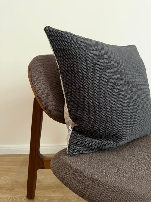 1of1 Charcoal Grey and Cream Pillow