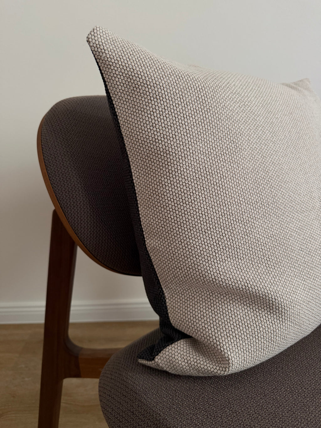 1of1 Charcoal Grey and Cream Pillow